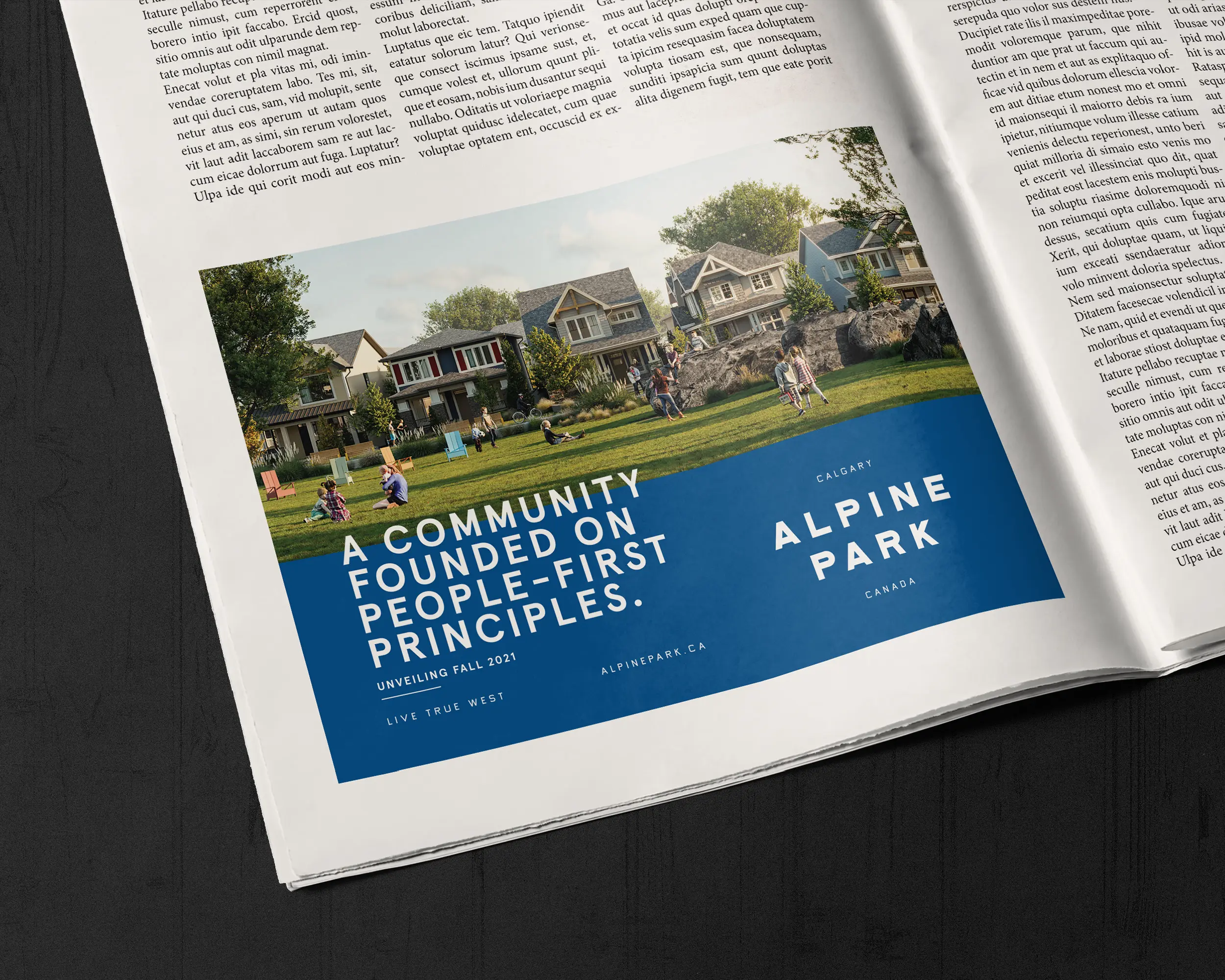 half page Alpine Park ad in newspaper