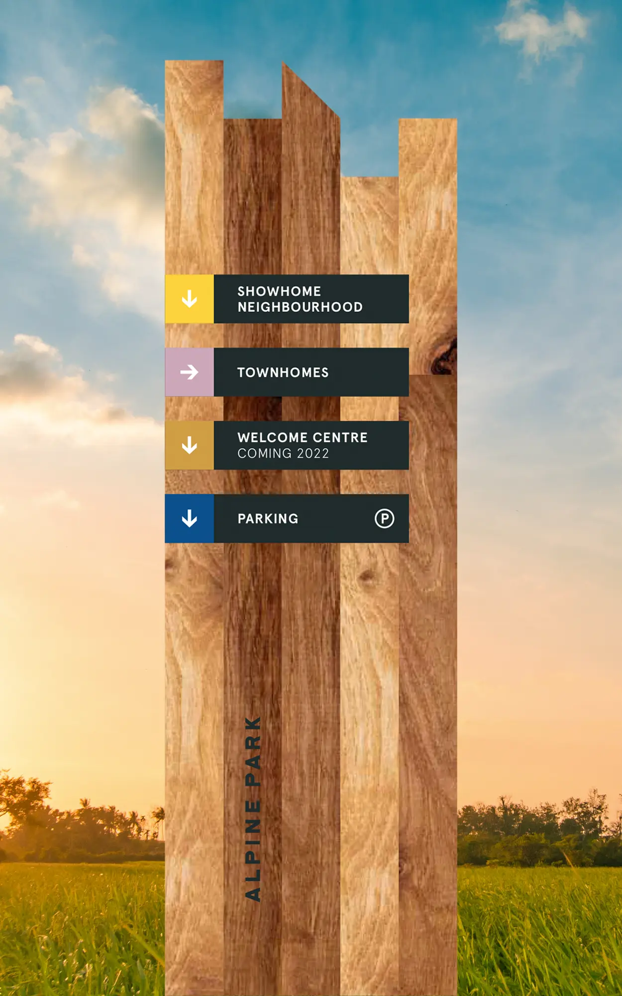 Alpine Park signage mock ups