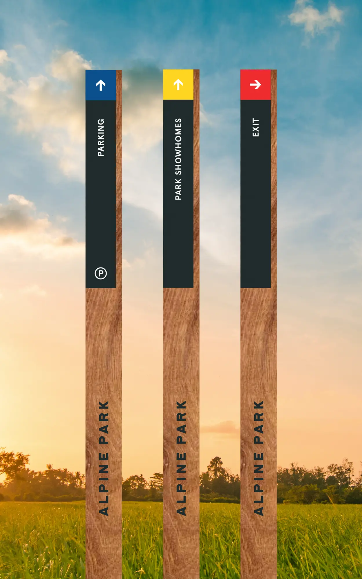 Alpine Park signage mock ups