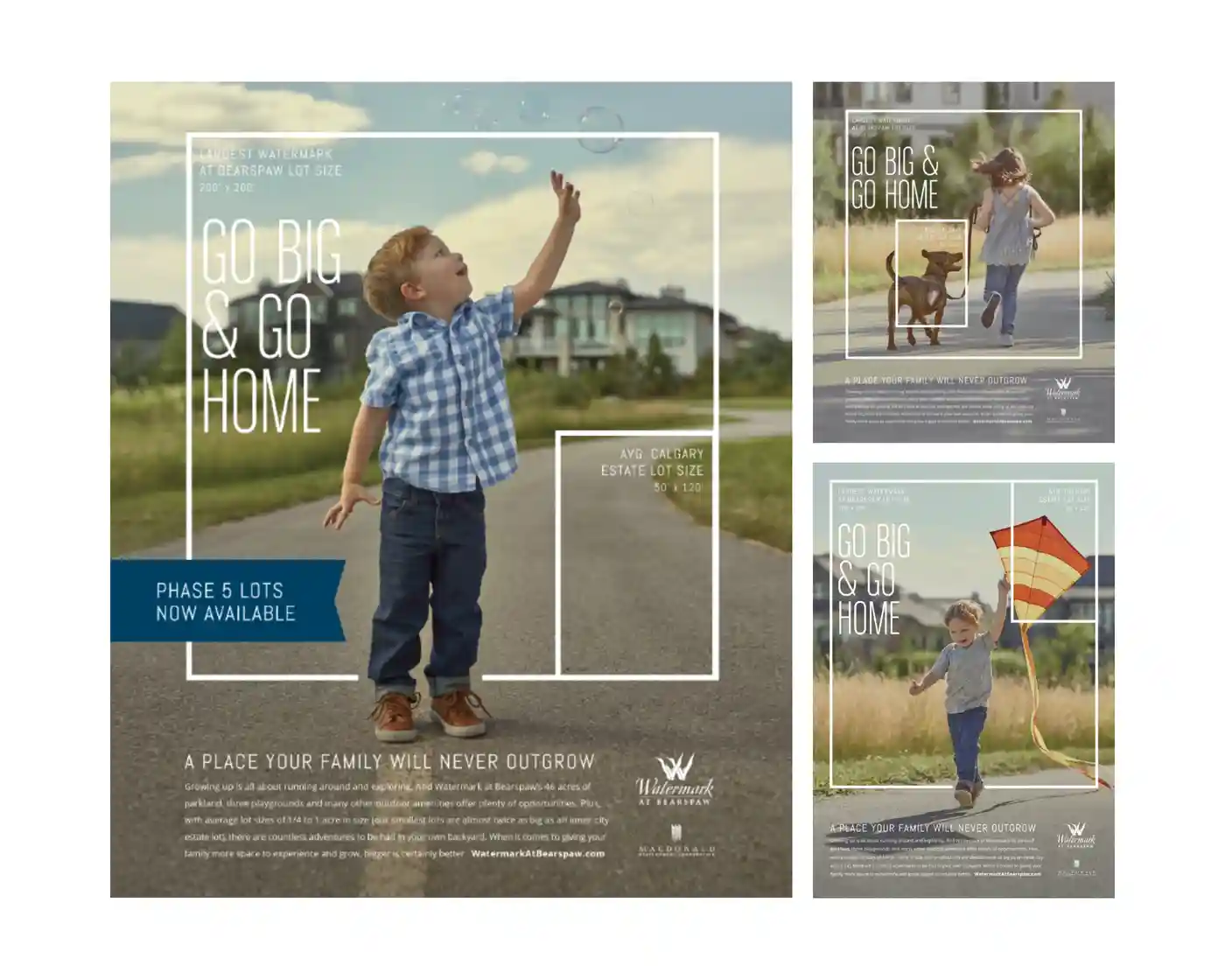 Watermark go big and go home campaign print ads