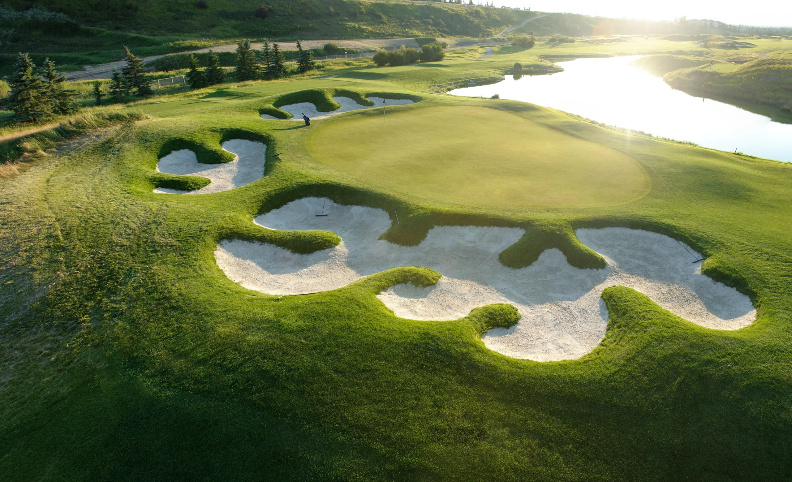 a sandpit near the green at Country Hills Golf Course