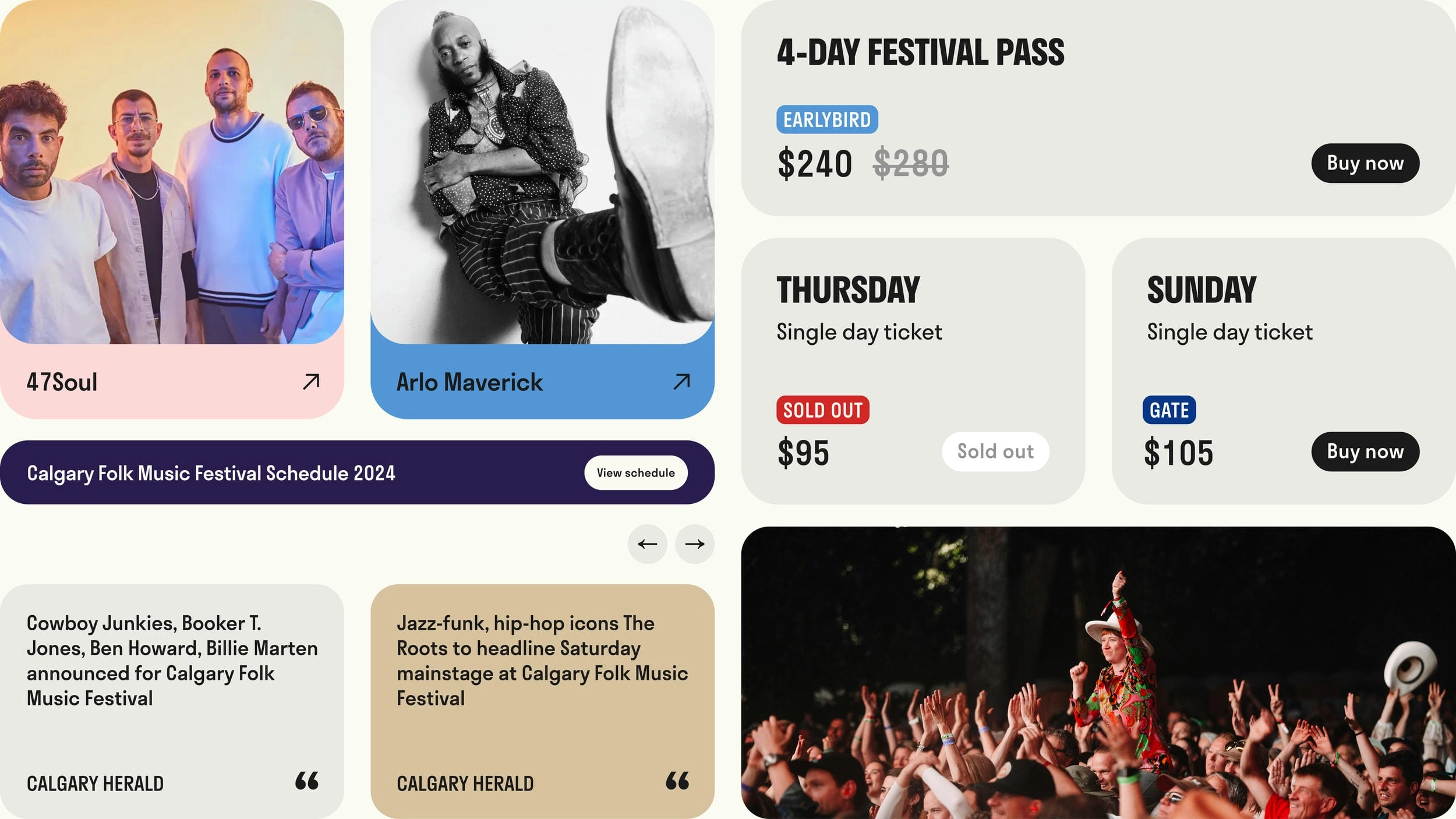 Calgary Folk Music Festival - Website Case Study - Ticketing